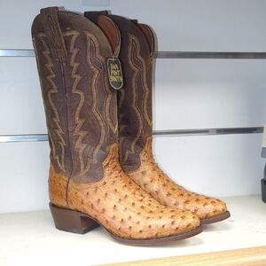 Men's Dan Post DP3077 Cognac N Brown  Ostrich Leather Western